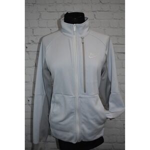 Nike Gym Jacket Women Small Light Blue Full Zip Mock Neck Sportswear Pocket